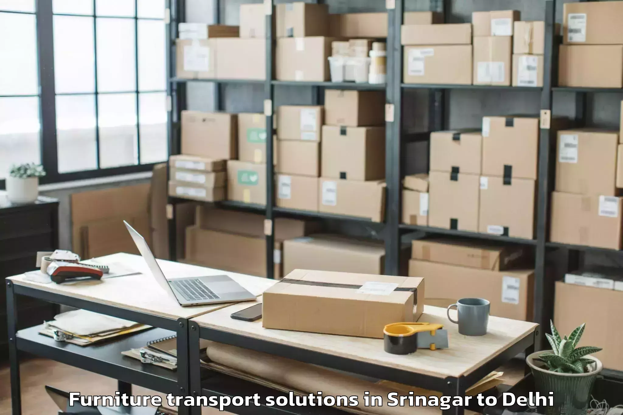 Book Srinagar to Nit Delhi Furniture Transport Solutions Online